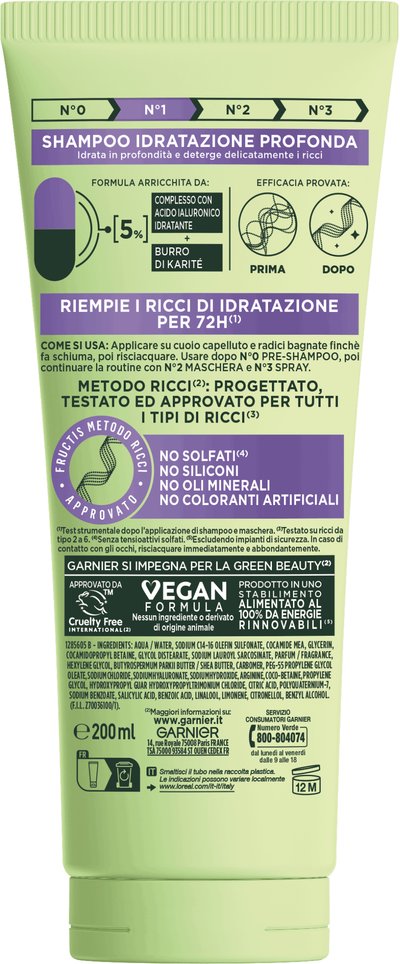 Shampoo per idratare e detergere il riccio
