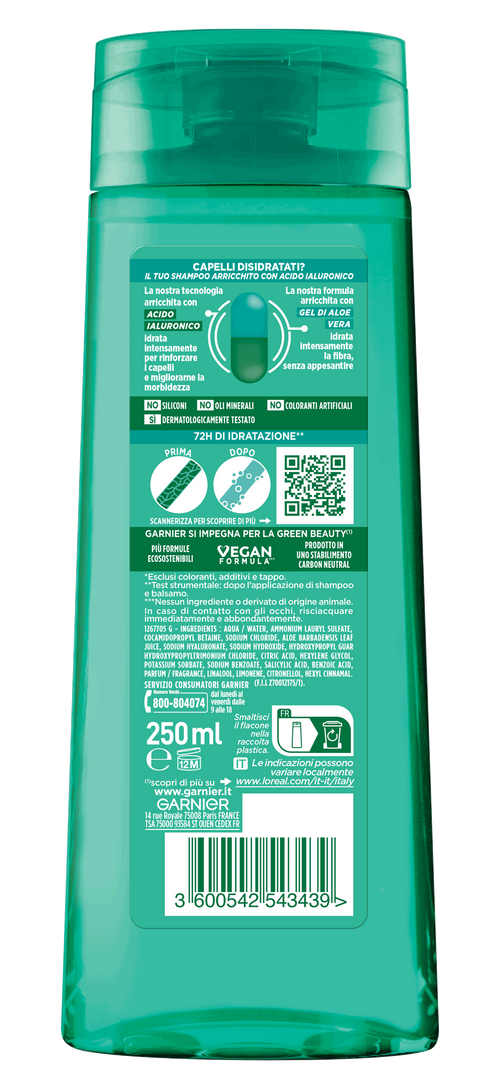 Shampoo Fortificante Senza Siliconi Fructis Aloe Hydra Bomb | Garnier