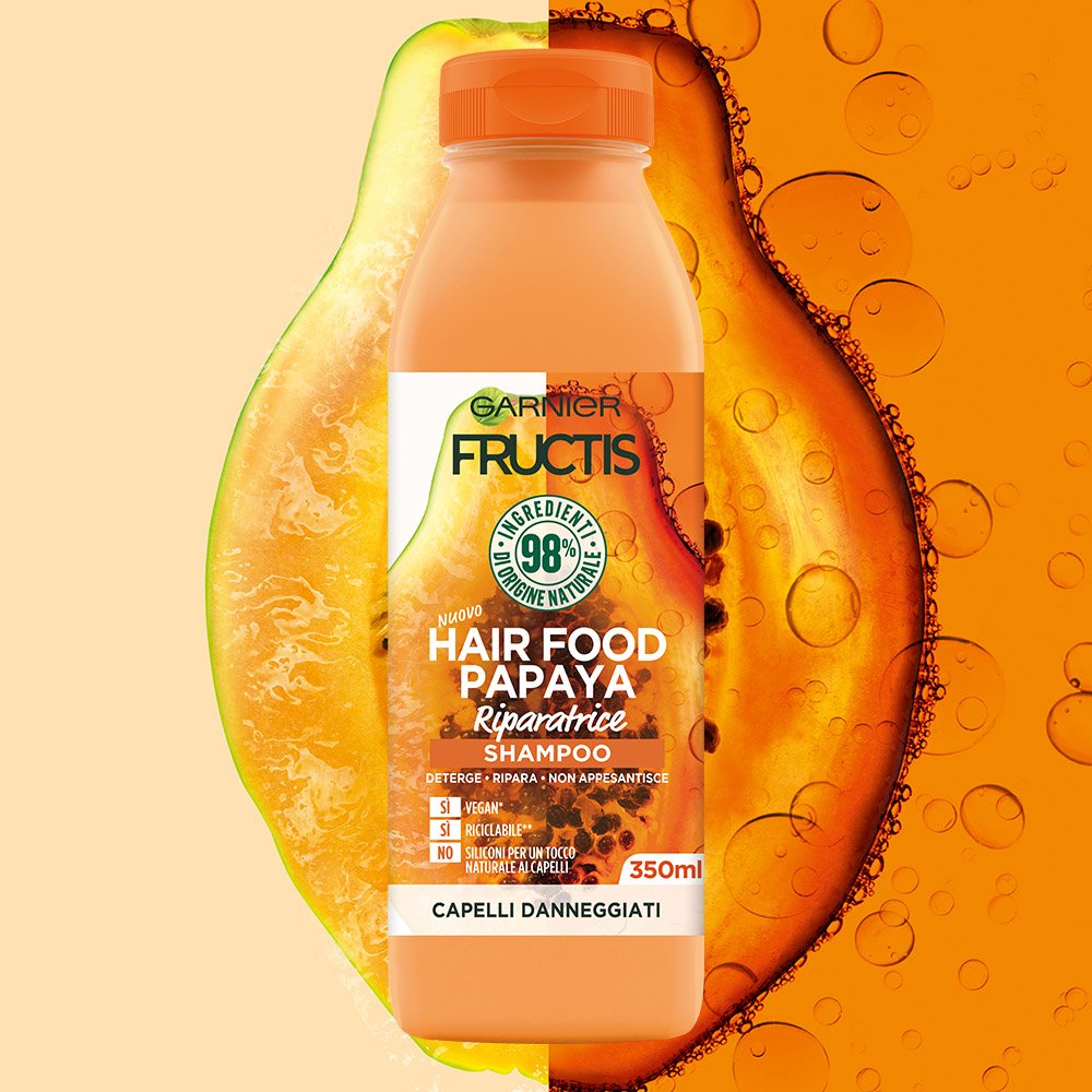 Shampoo Fructis Hair Food Papaya Riparatore Garnier