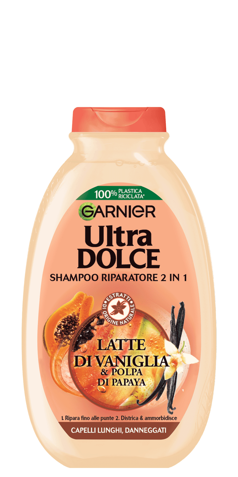 Shampoo 2 in 1 latte di Vaniglia e polpa di Papaya
