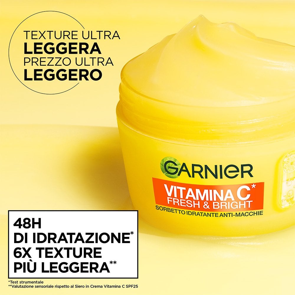 Benefici della crema idratante Sorbetto Fresh & Bright di Garnier: idratazione e texture leggera